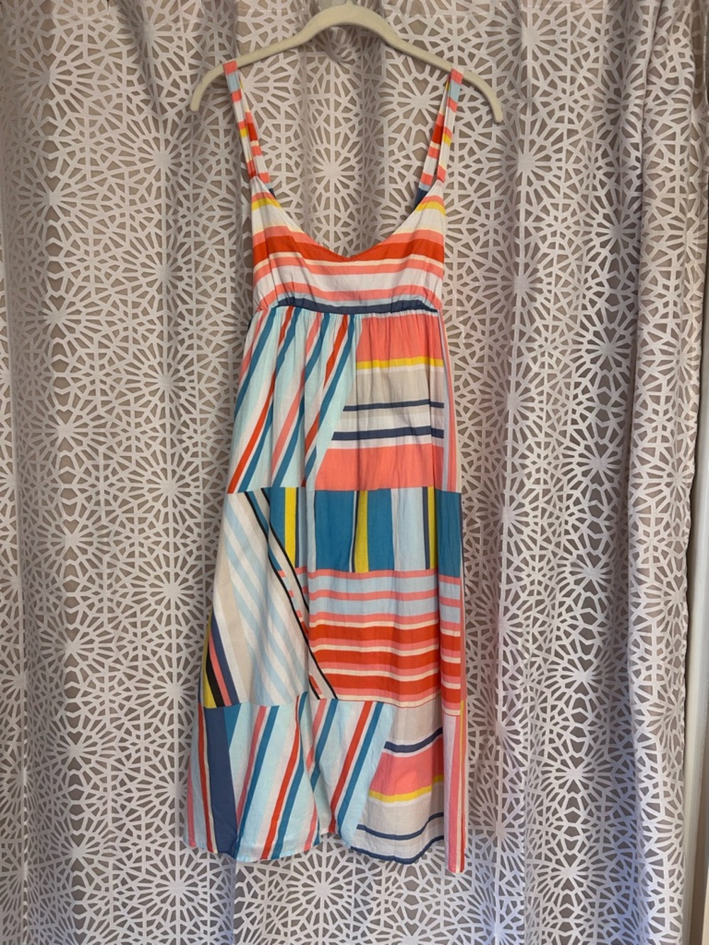 J. Crew Vintage Multicolor Striped Cotton Midi Sundress Size Small